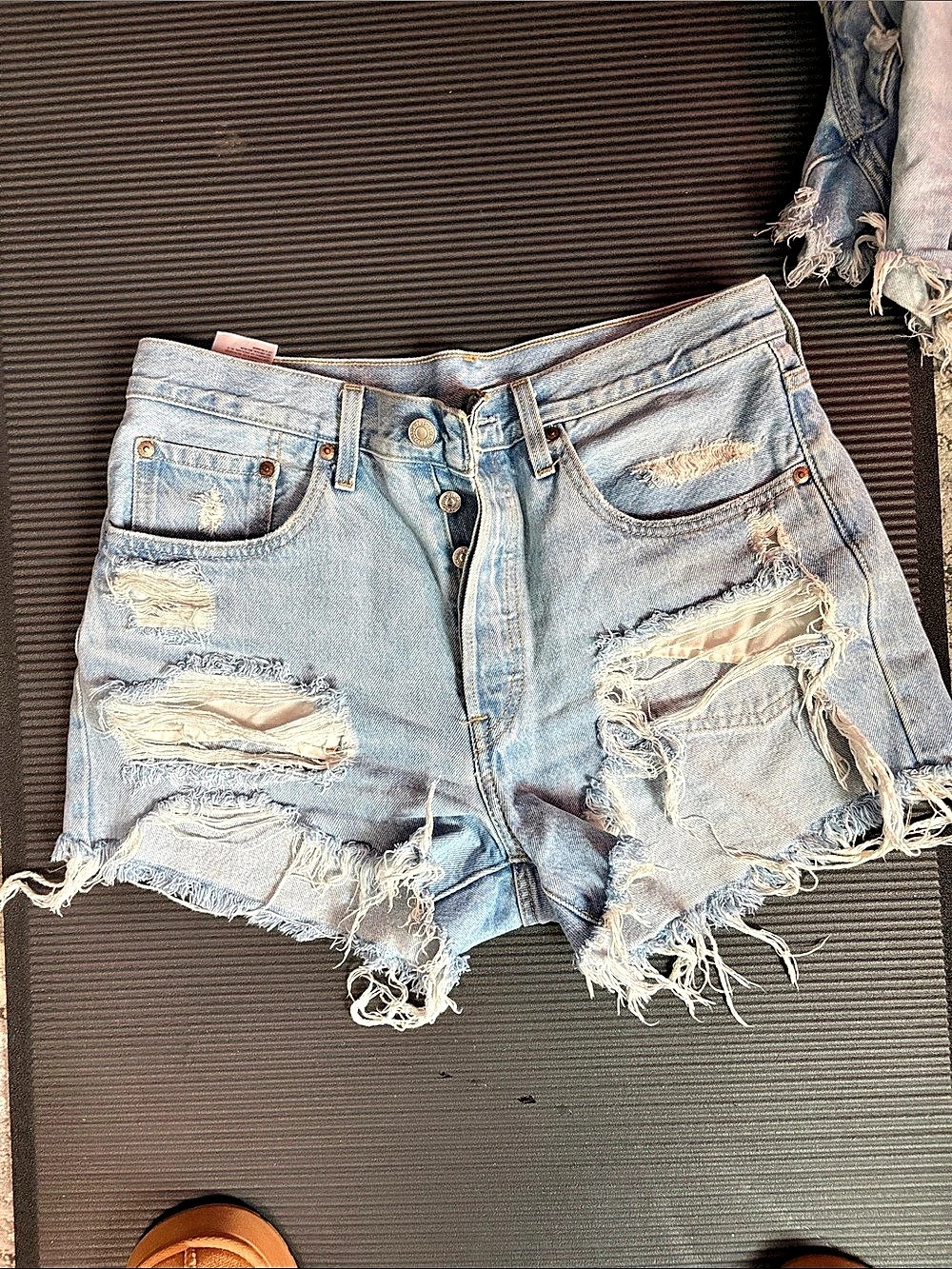 Levi's Distressed Jean Shorts in Blue